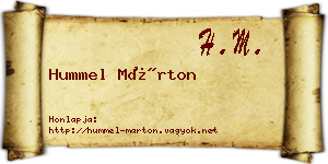 Hummel Márton névjegykártya