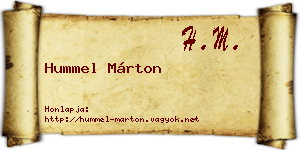 Hummel Márton névjegykártya